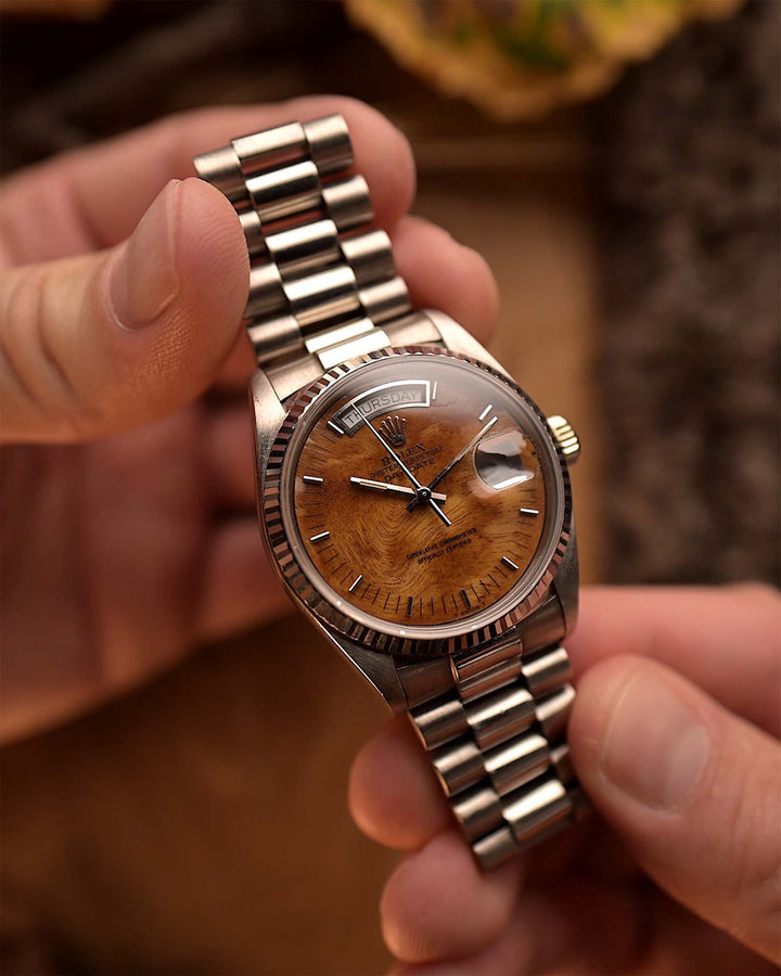 Royal Tiger  Day Date 18039 Burl Wood 1987 (7-A Quality)