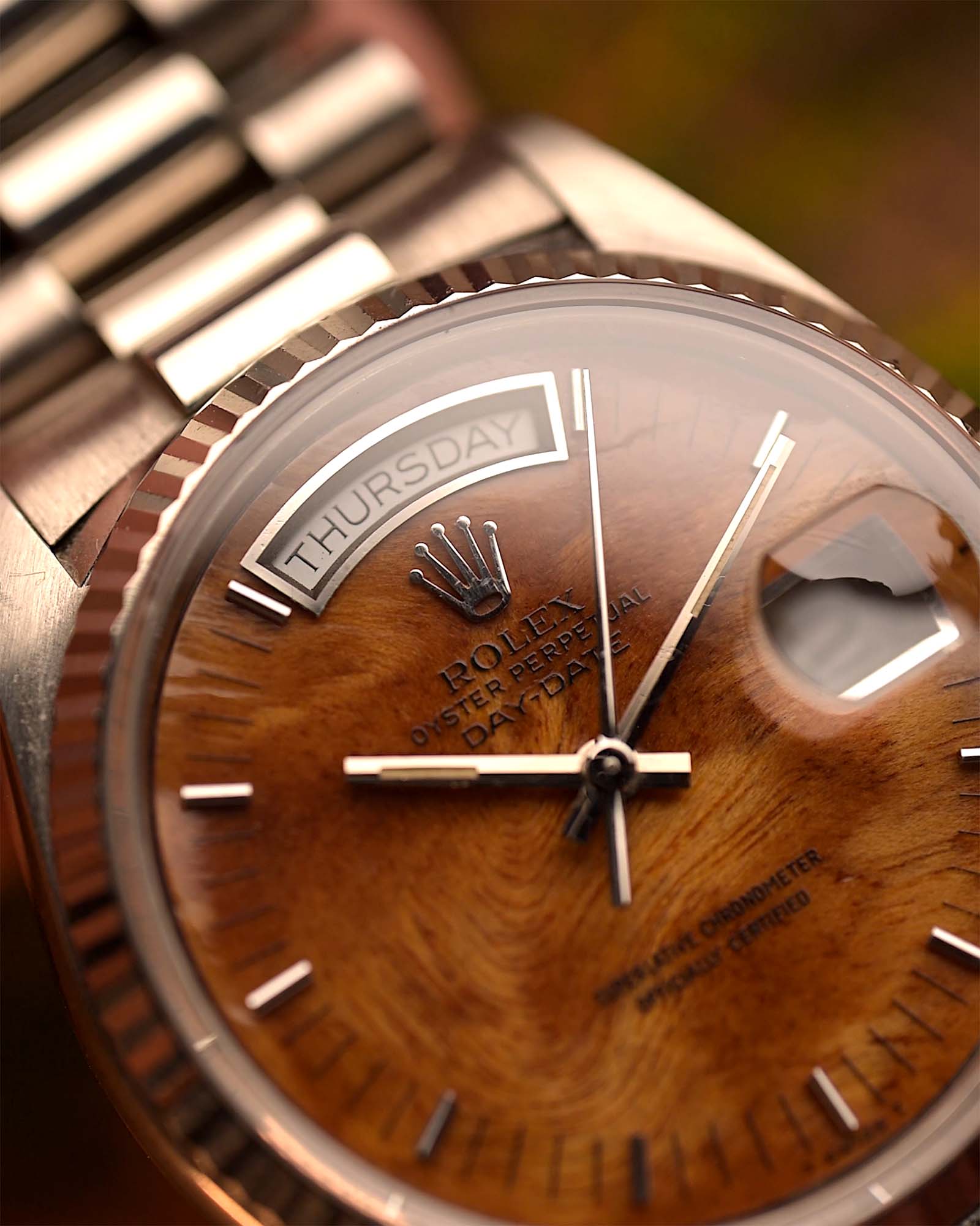 Royal Tiger  Day Date 18039 Burl Wood 1987 (7-A Quality)