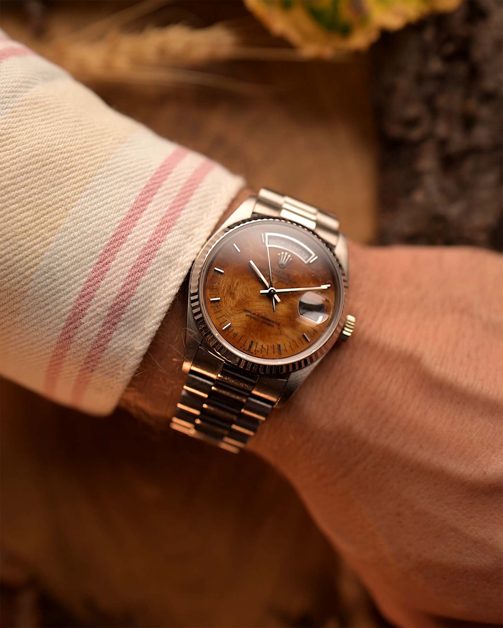 Royal Tiger  Day Date 18039 Burl Wood 1987 (7-A Quality)