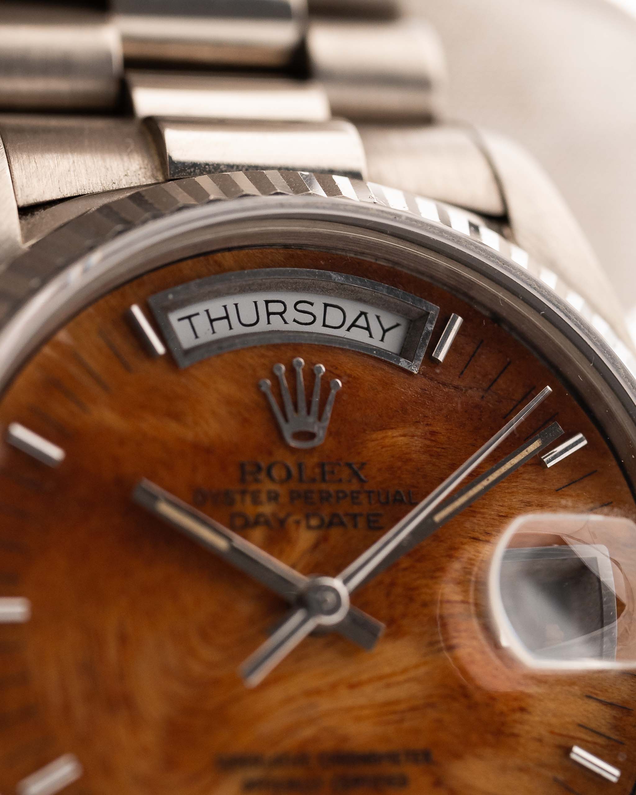 Royal Tiger  Day Date 18039 Burl Wood 1987 (7-A Quality)